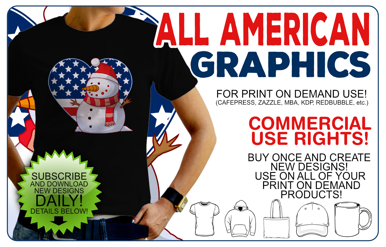 American Flag Graphics for Print on Demand